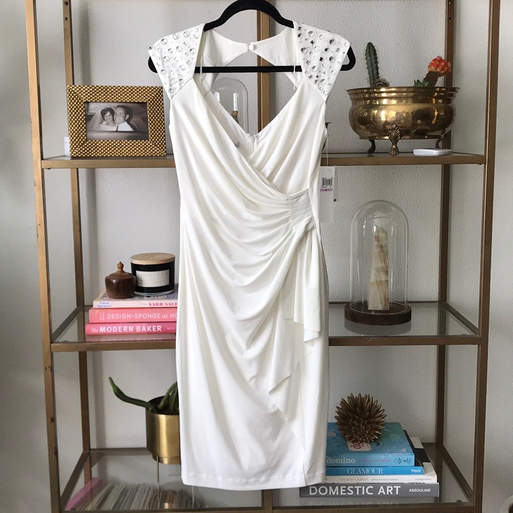 {Maggy London} White/Cream Cocktail Dress